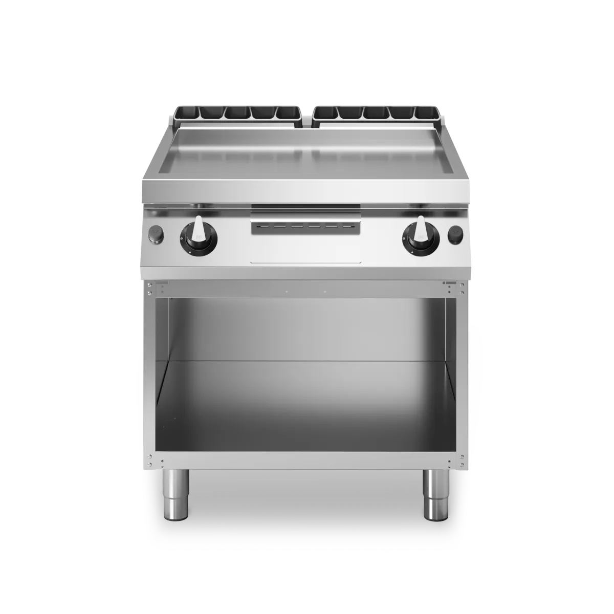 Gas Grill Smooth Plate with Double Door Cabinet 12kW Stainless Steel - Modular Made in Italy