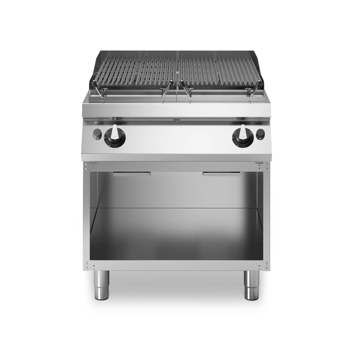 Gas Lava Stone Grill on Open Cabinet Stainless Steel - Modular