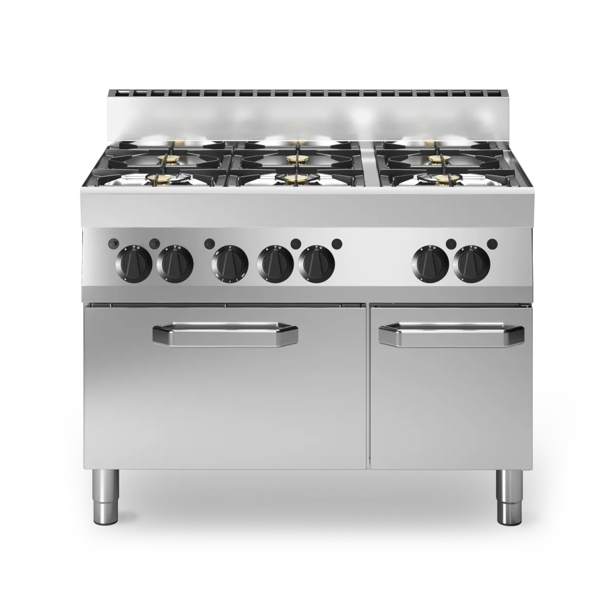 Gas Cooker 6 Burner + Electric Oven Stainless Steel - Modular