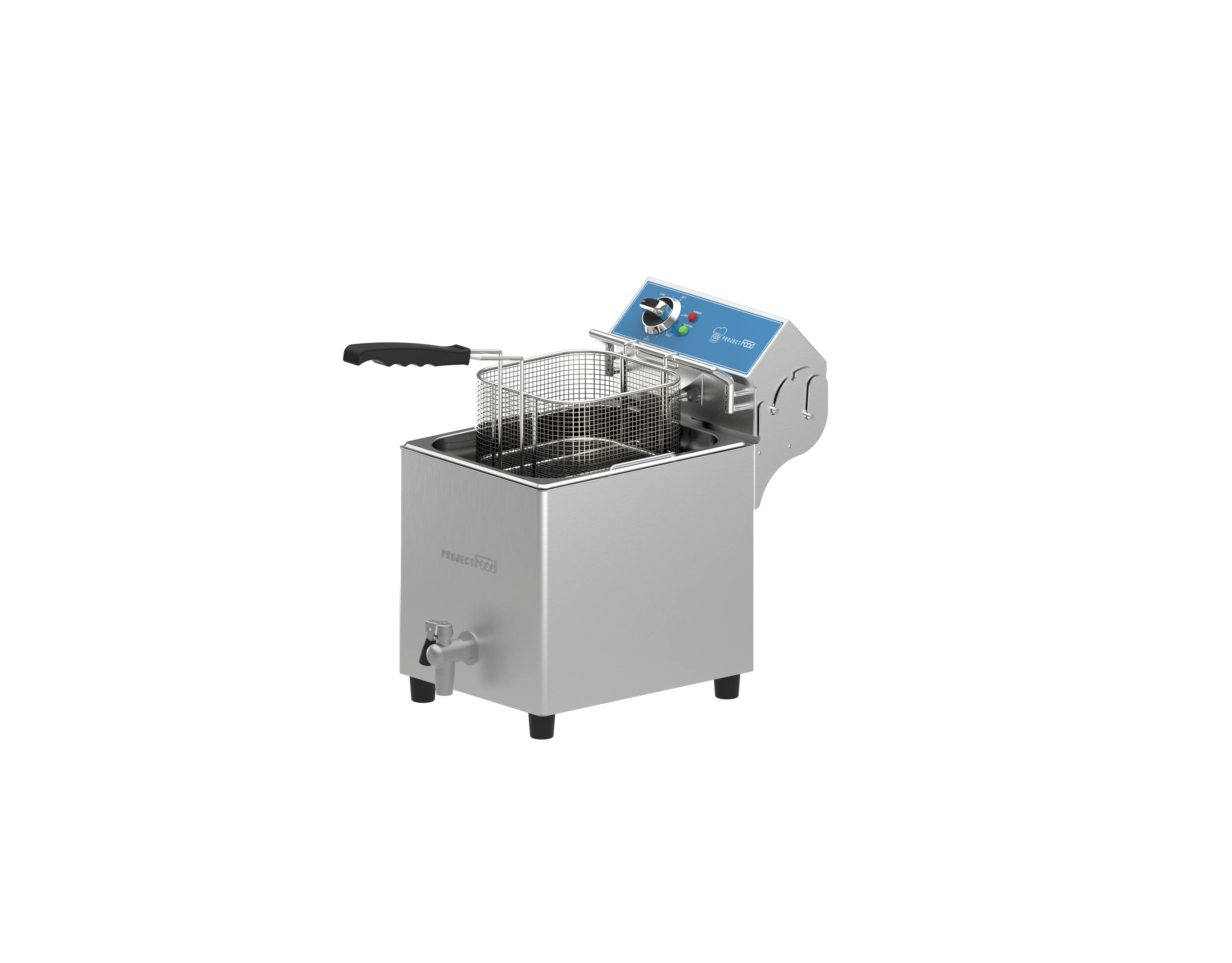 Countertop Deep Fryer with Faucet 7L Stainless Steel - Project Food Italy