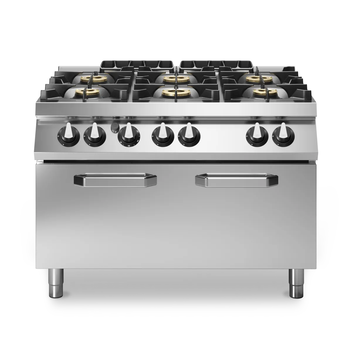 Gas Cooker 6 Burner + Gas Oven Stainless Steel - Modular