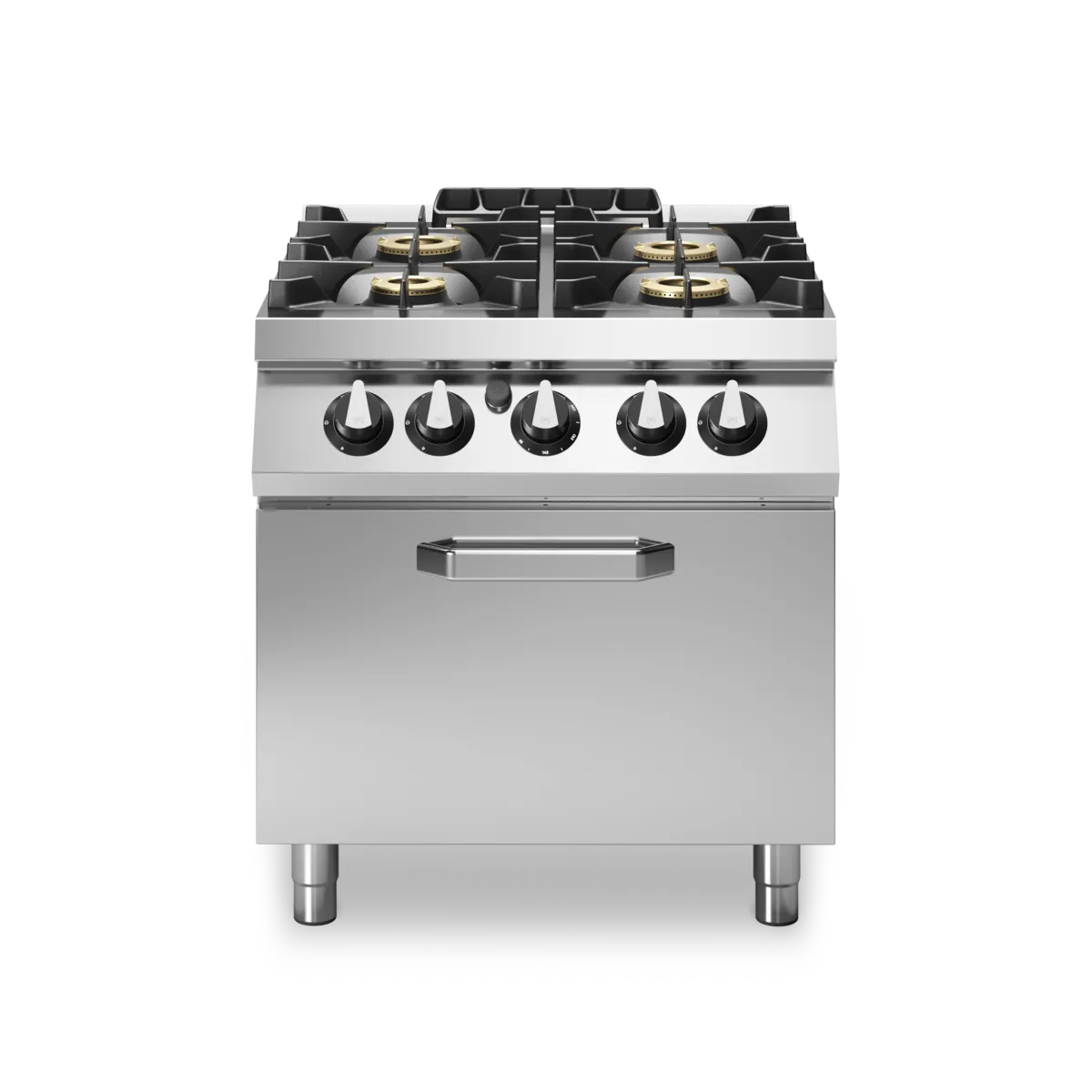 Gas Cooker 4 Burner + Gas Oven Stainless Steel - Modular