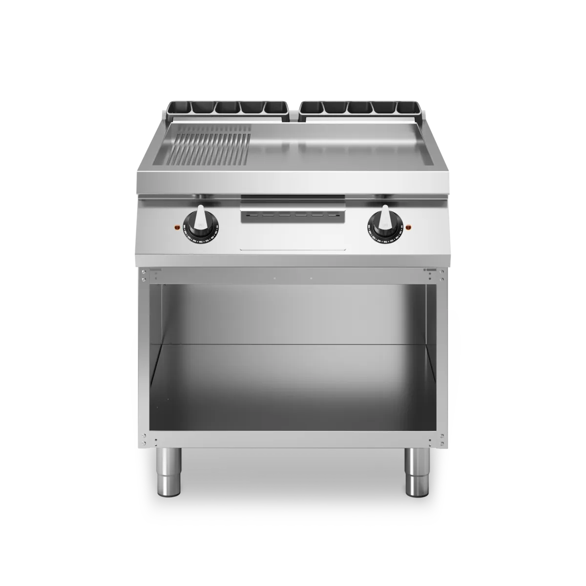 Electric Grill 1/3 Smooth Plate 2/3 Ribbed Plate Stainless Steel - Modular